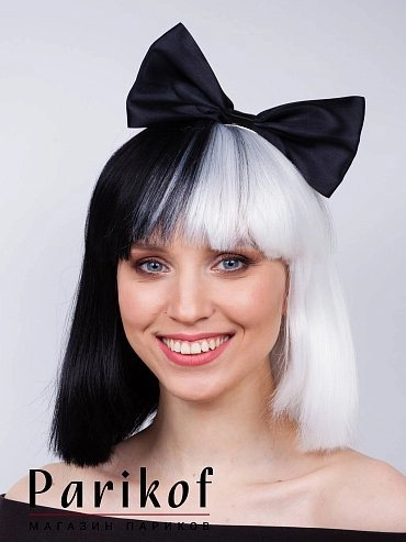Парик из термоволокна Half black-white купить в Москве фото 1
