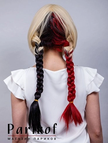 Парик из термоволокна Harley Quinn black-red 613 купить в Москве фото 3