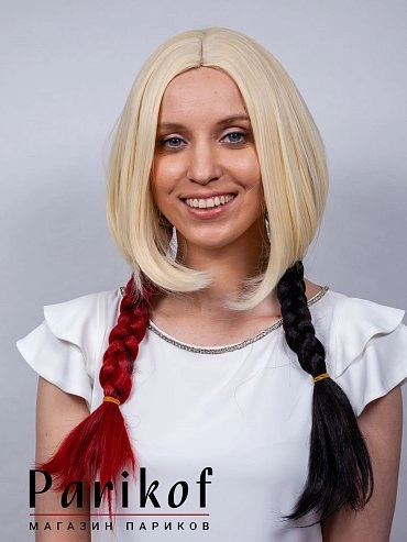 Парик из термоволокна Harley Quinn black-red 613 купить в Москве фото 1