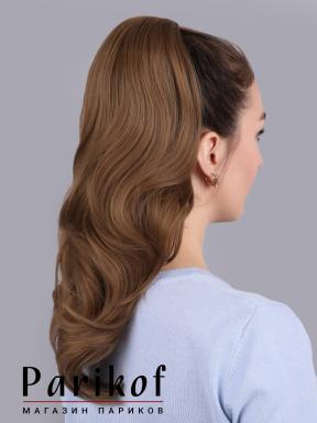 Шиньон / хвост шиньон / накладные волосы на ленте (хвост на ленте) 55 см, каштановый